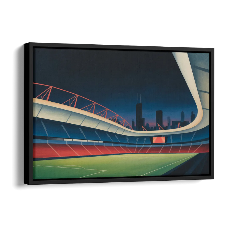 Chicago Fire FC Stadium Night Side - Black Canvas Wall Art