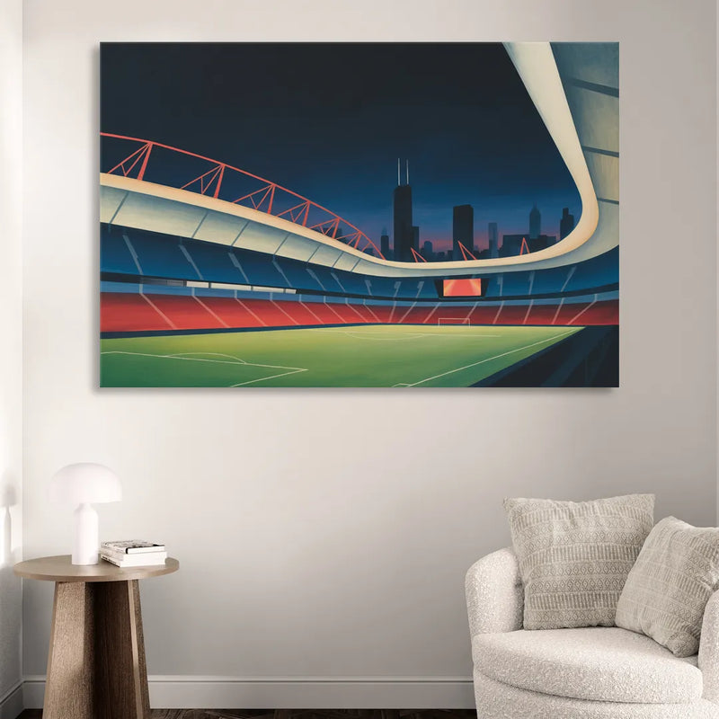 Chicago Fire FC Stadium Night Sitting Room - Canvas Wall Art