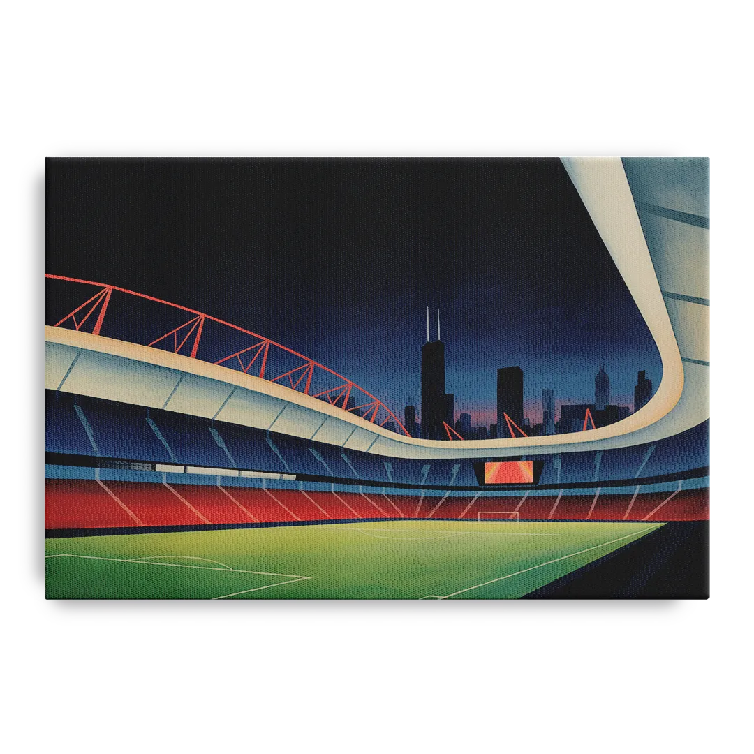 Chicago Fire FC Stadium Night Front - Canvas Wall Art