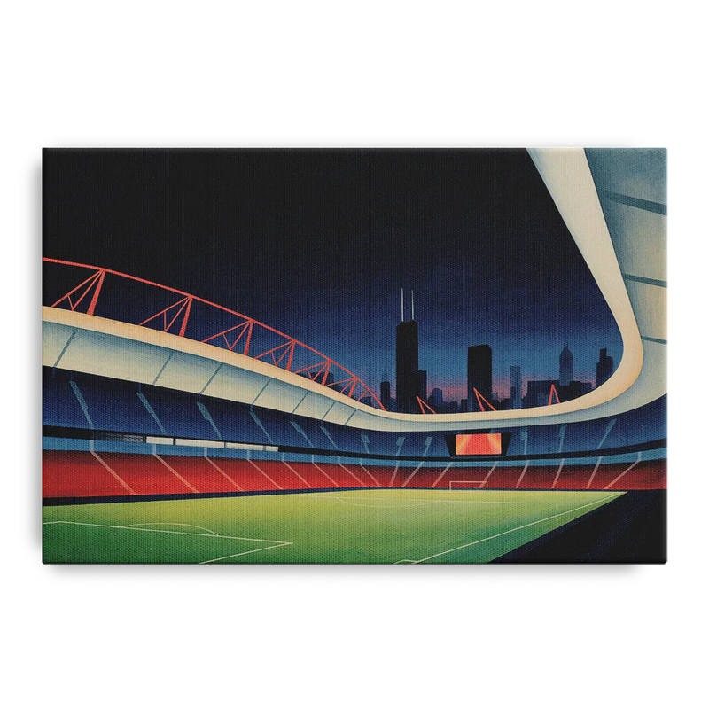 Chicago Fire FC Stadium Night Front - Canvas Wall Art