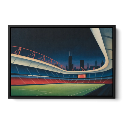 Chicago Fire FC Stadium Night - Black Frame Canvas