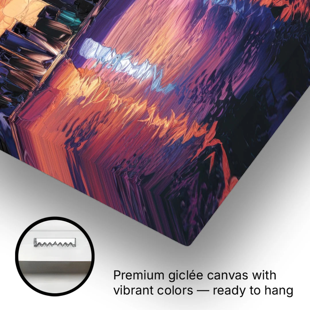 Chicago Flag Inspired Design - Canvas Wall Art - Gallery Wrap Corner