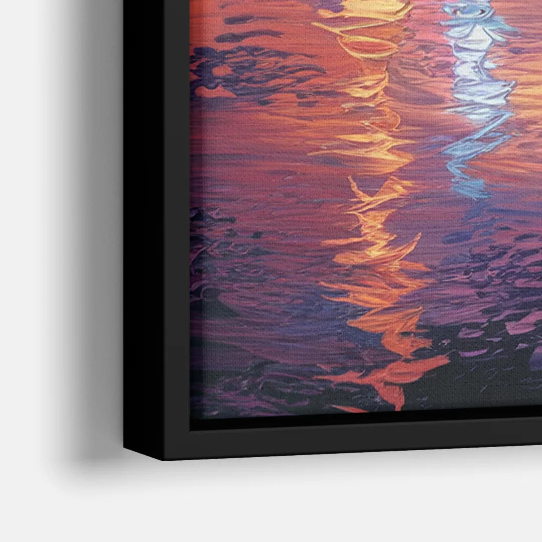 Chicago Flag Inspired Design - Close-Up Black Frame Canvas