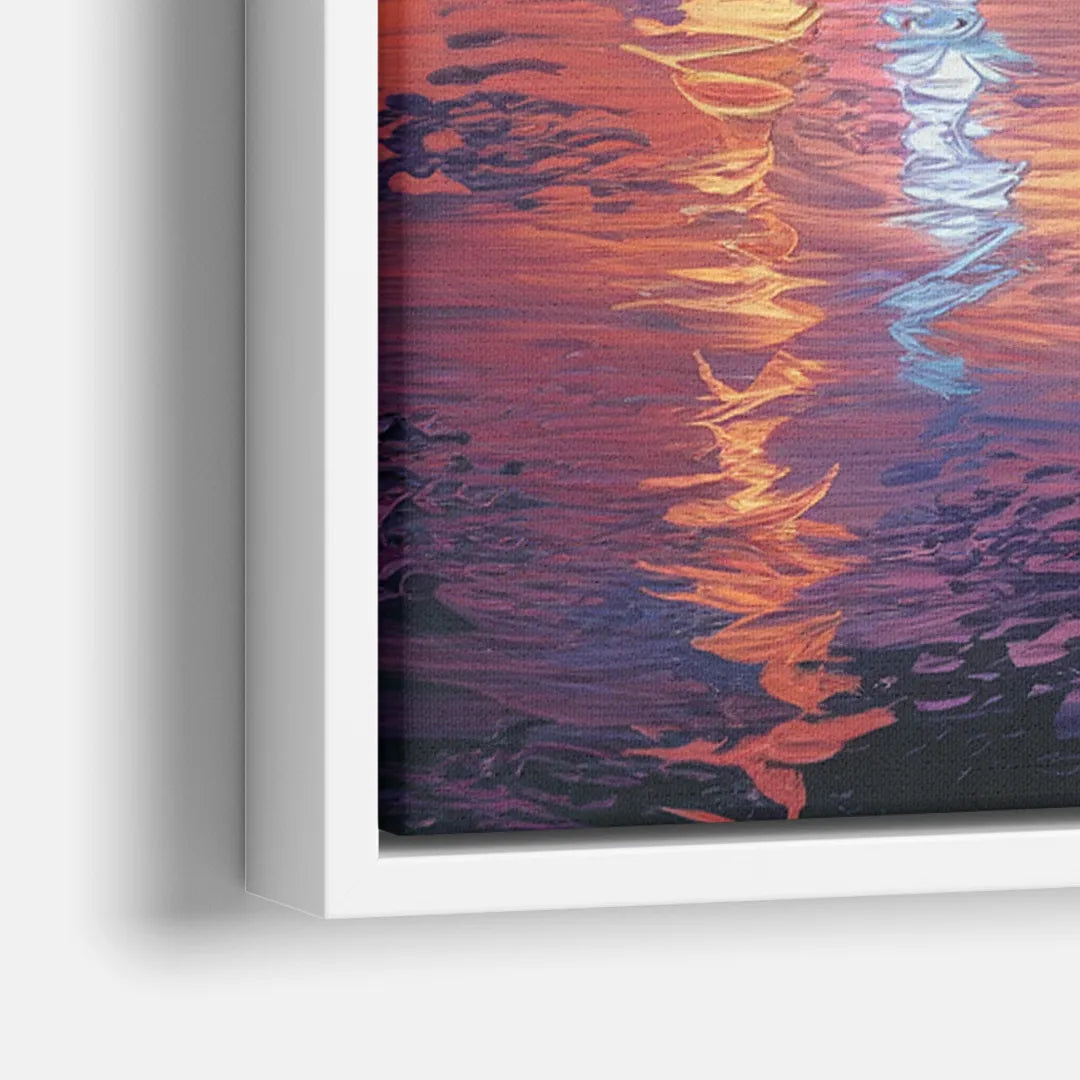 Chicago Flag Inspired Design - Close-Up White Frame Canvas