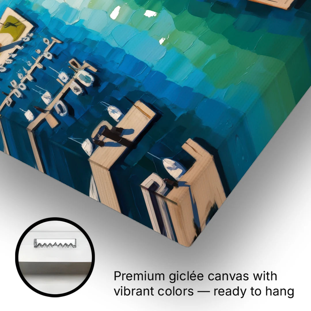 Chicago Harbor Aerial View - Canvas Wall Art - Gallery Wrap Corner