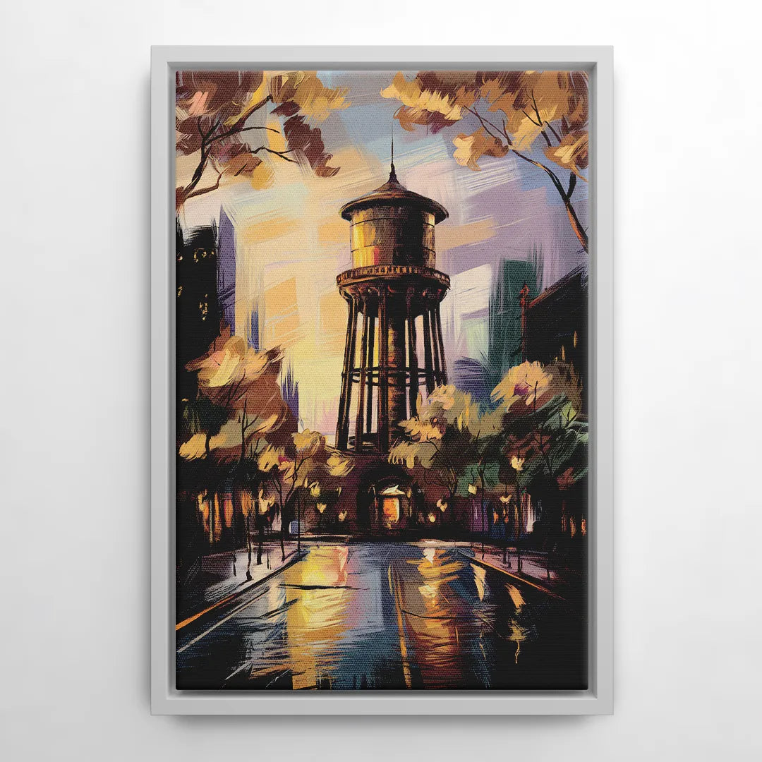 Chicago Historic Water Tower - White Frame Canvas