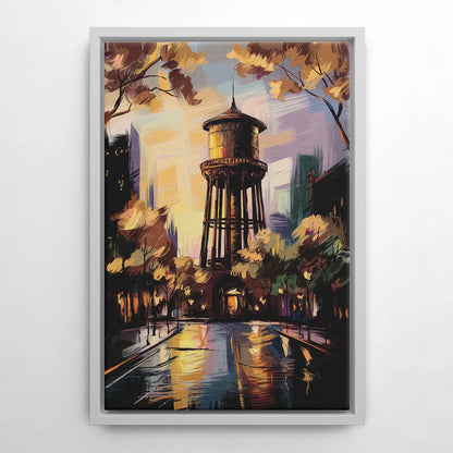 Chicago Historic Water Tower - White Frame Canvas