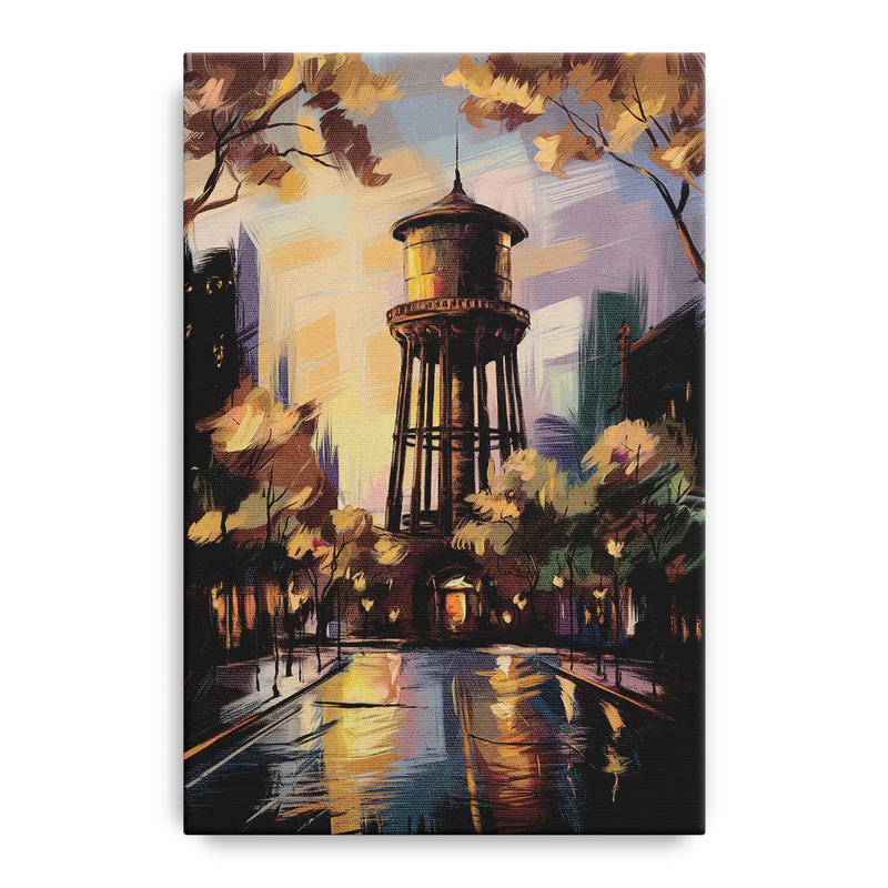 Chicago Historic Water Tower Front - Canvas Wall Art