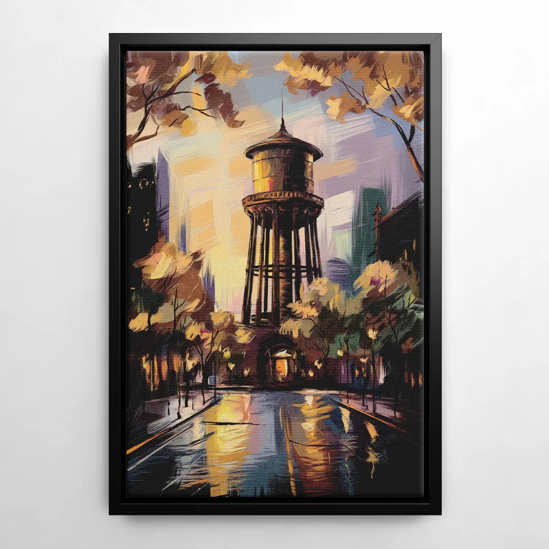 Chicago Historic Water Tower - Black Frame Canvas