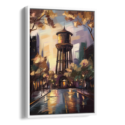 Chicago Historic Water Tower Side - White Canvas Wall Art