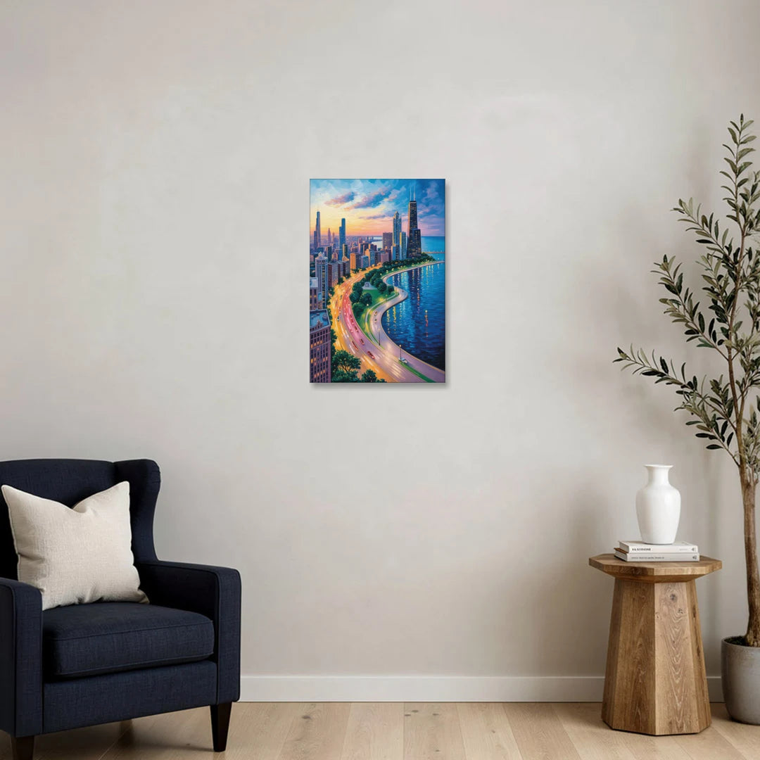 Chicago Lake Shore Drive - Canvas Wall Art - Sofa - 16x24