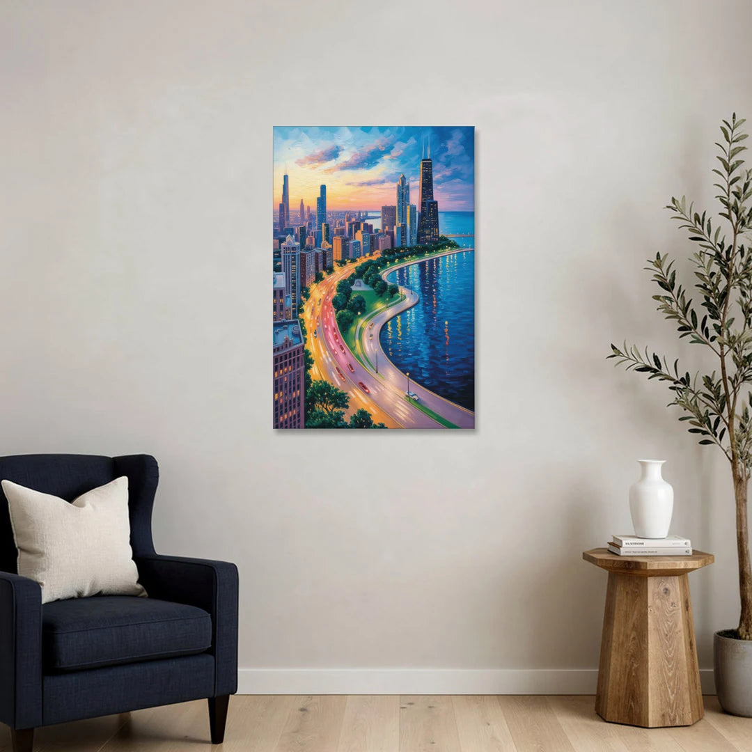 Chicago Lake Shore Drive - Canvas Wall Art - Sofa - 24x36