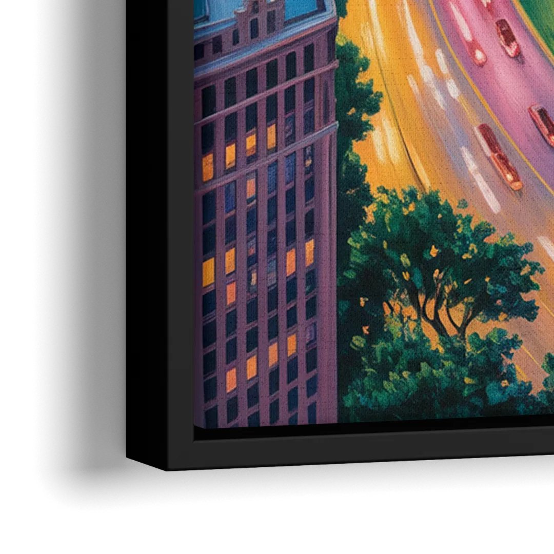 Chicago Lake Shore Drive - Close-Up Black Frame Canvas