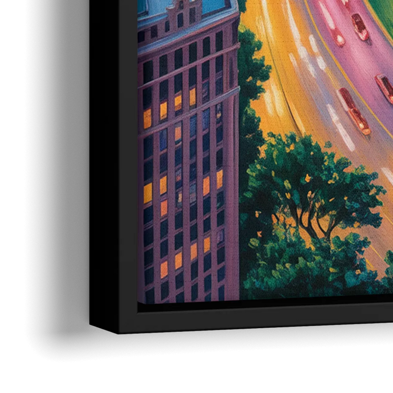 Chicago Lake Shore Drive - Close-Up Black Frame Canvas