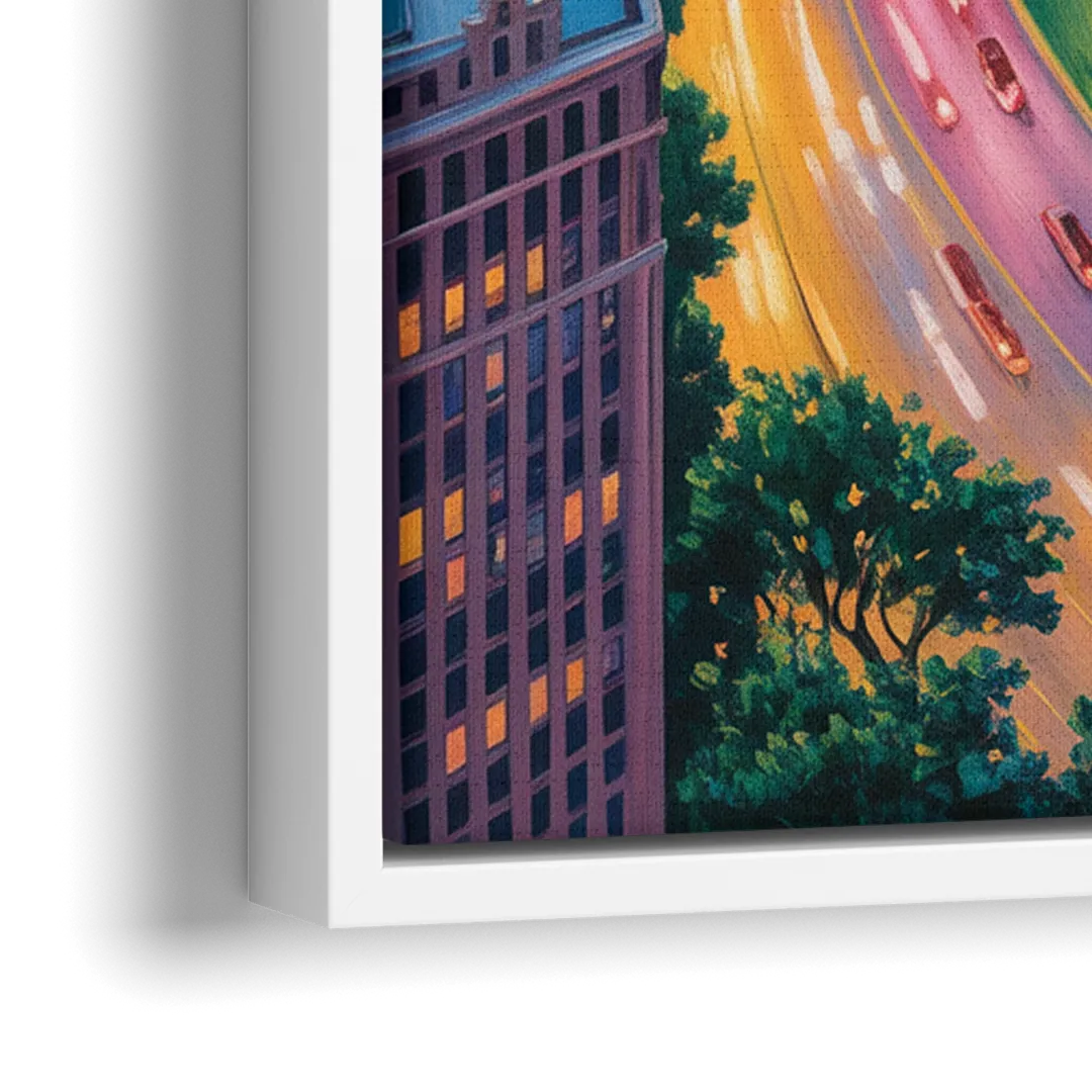 Chicago Lake Shore Drive - Close-Up White Frame Canvas