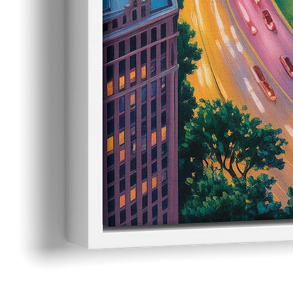 Chicago Lake Shore Drive - Close-Up White Frame Canvas