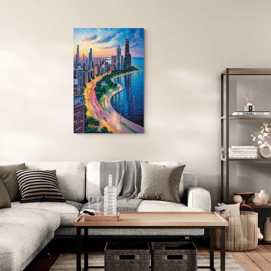 Chicago Lake Shore Drive - Canvas Wall Art Living Room