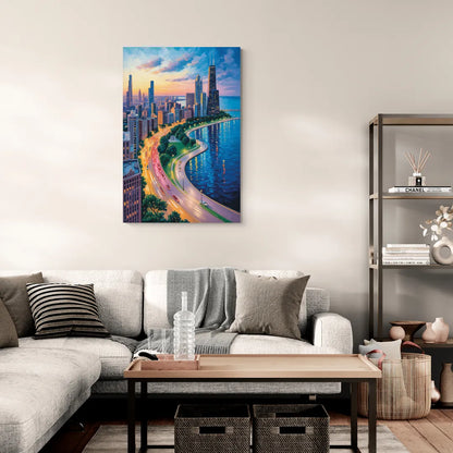 Chicago Lake Shore Drive - Canvas Wall Art Living Room