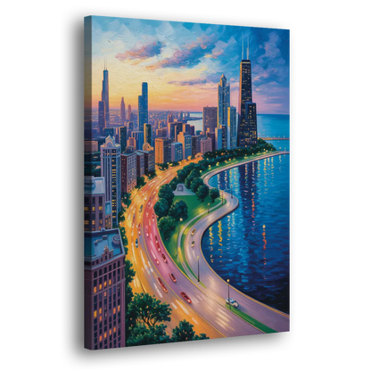 Chicago Lake Shore Drive - Canvas Print Art Sides