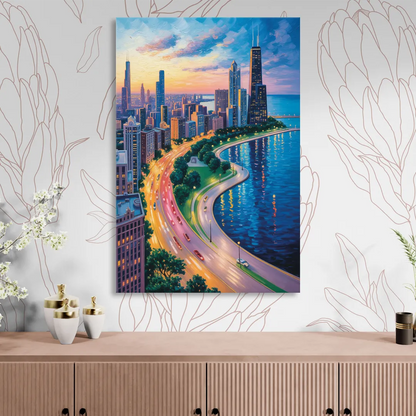 Chicago Lake Shore Drive Living Room - Canvas Wall Art