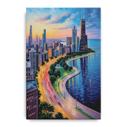 Chicago Lake Shore Drive Front - Canvas Wall Art