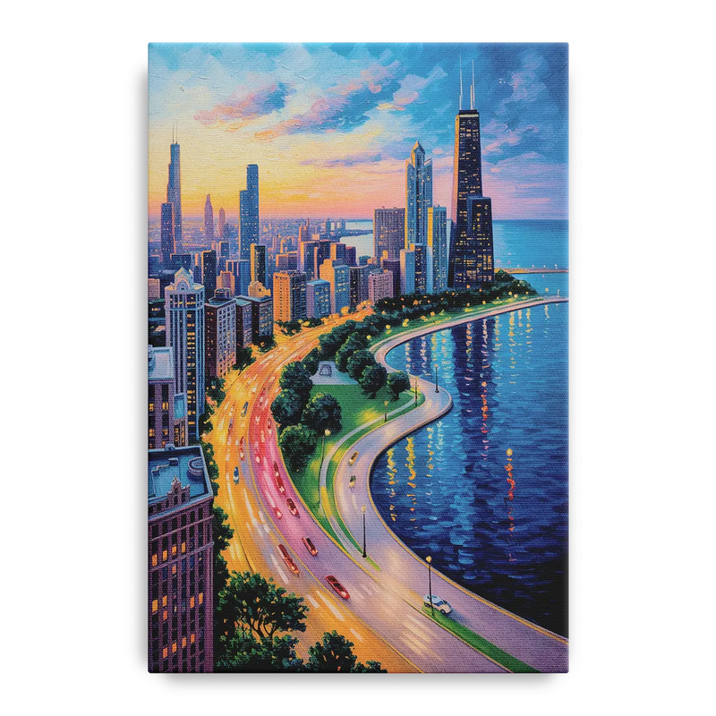 Chicago Lake Shore Drive Front - Canvas Wall Art