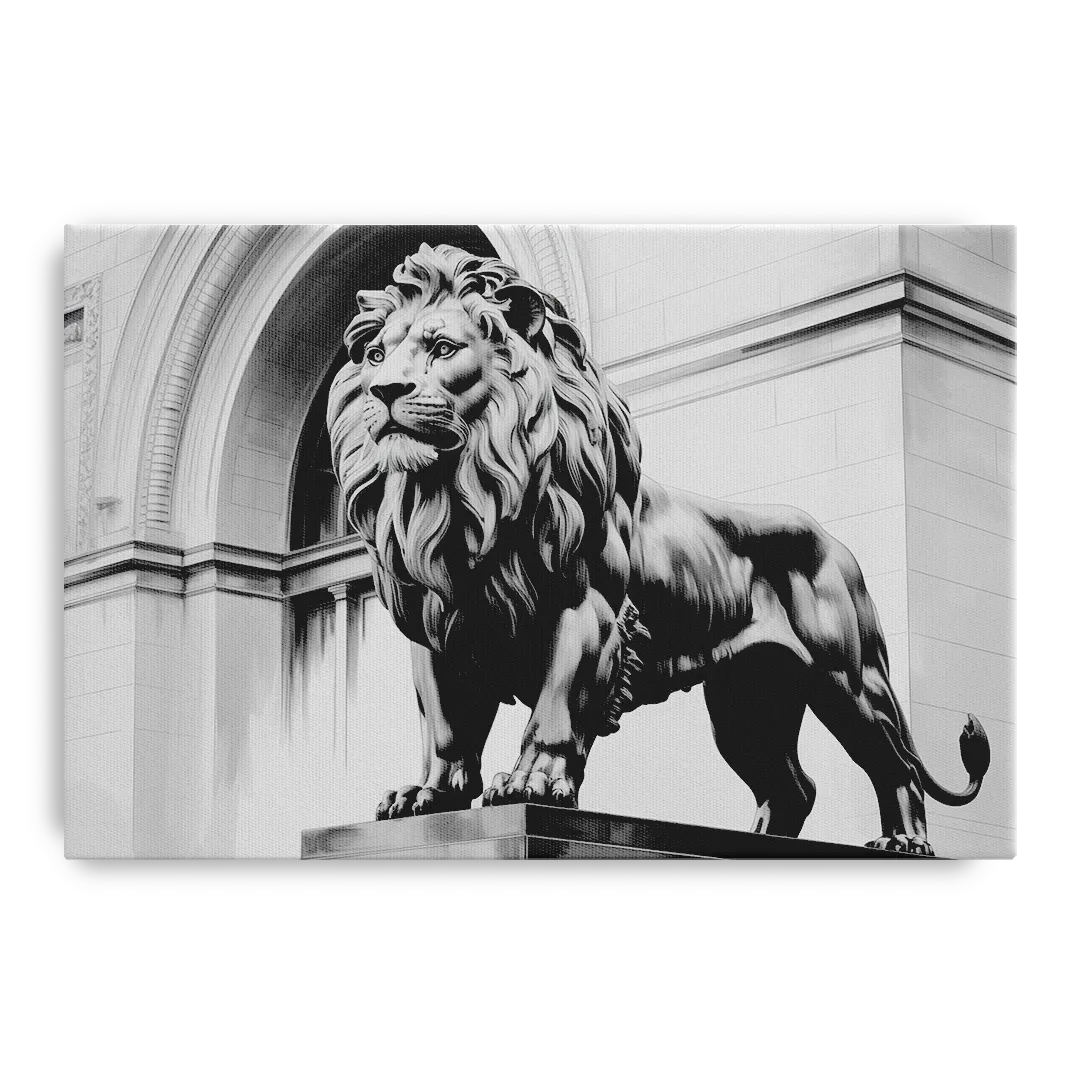 Chicago Lions at the Art Institute Front - Canvas Wall Art