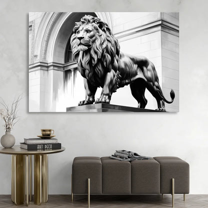 Chicago Lions at the Art Institute Living Room - Canvas Wall Art