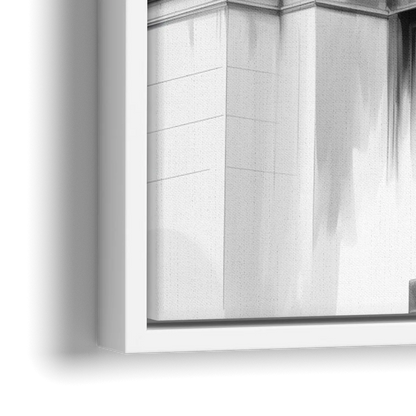 Chicago Lions at the Art Institute - Close-Up White Frame Canvas