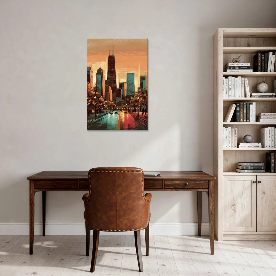 Chicago Magnificent Mile - Canvas Wall Art - Office - 24x36