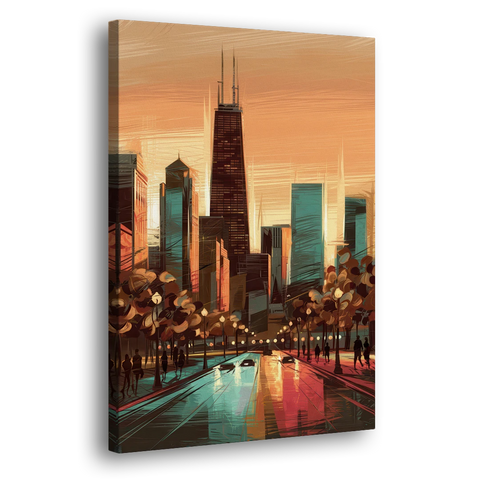 Chicago Magnificent Mile - Canvas Wall Art - Side