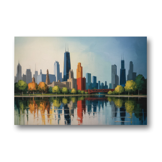 Chicago Museum Campus Skyline - Canvas Wall Art - Front
