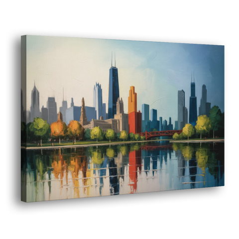 Chicago Museum Campus Skyline - Canvas Wall Art - Side