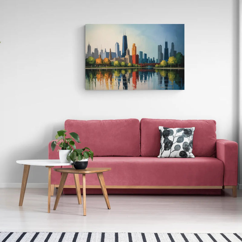 Chicago Museum Campus Skyline - Canvas Wall Art Living Room