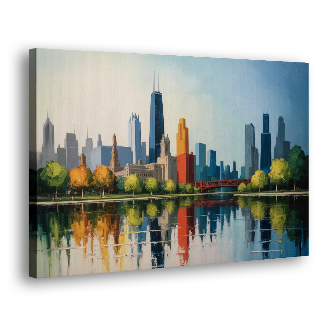 Chicago Museum Campus Skyline - Canvas Print Art Sides