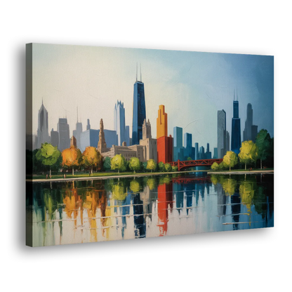 Chicago Museum Campus Skyline - Canvas Print Art Sides