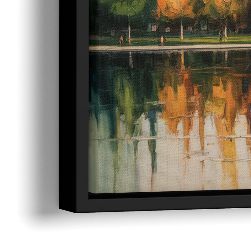 Chicago Museum Campus Skyline - Close-Up Black Frame Canvas