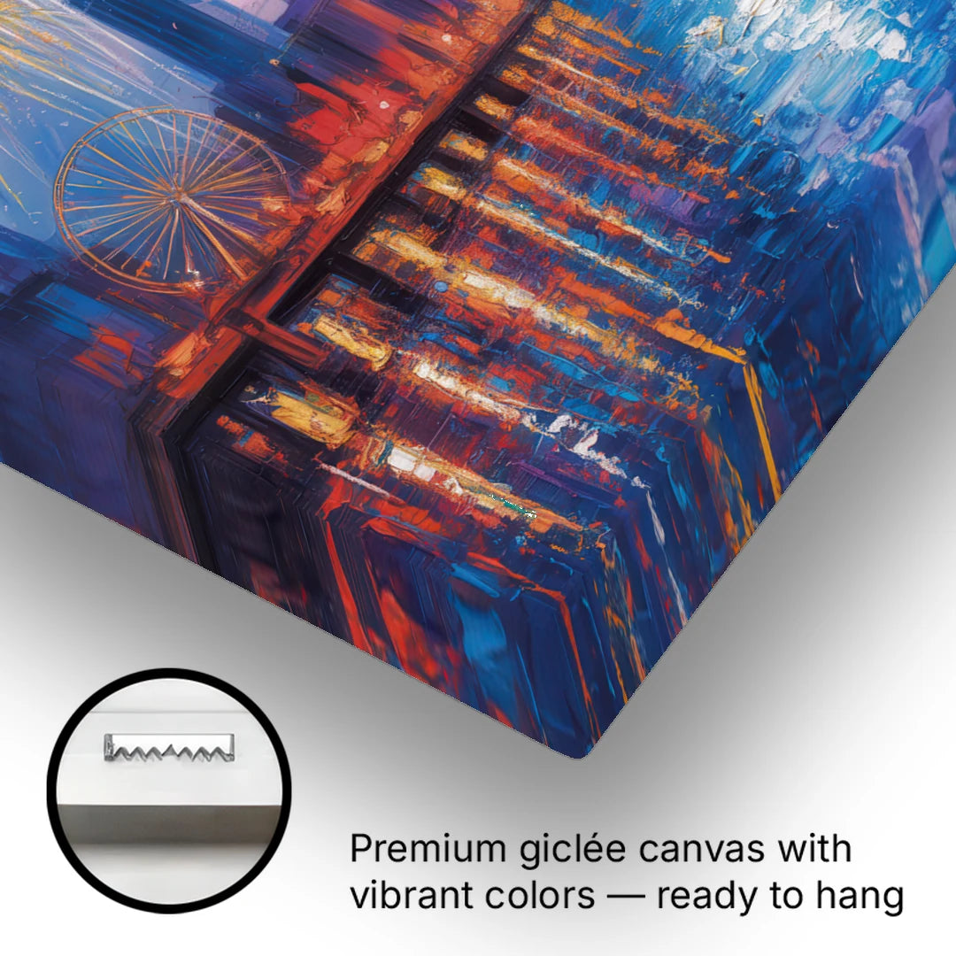 Chicago Navy Pier Fireworks Reflections - Canvas Wall Art - Gallery Wrap Corner