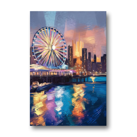 Chicago Navy Pier View - Canvas Wall Art - Front