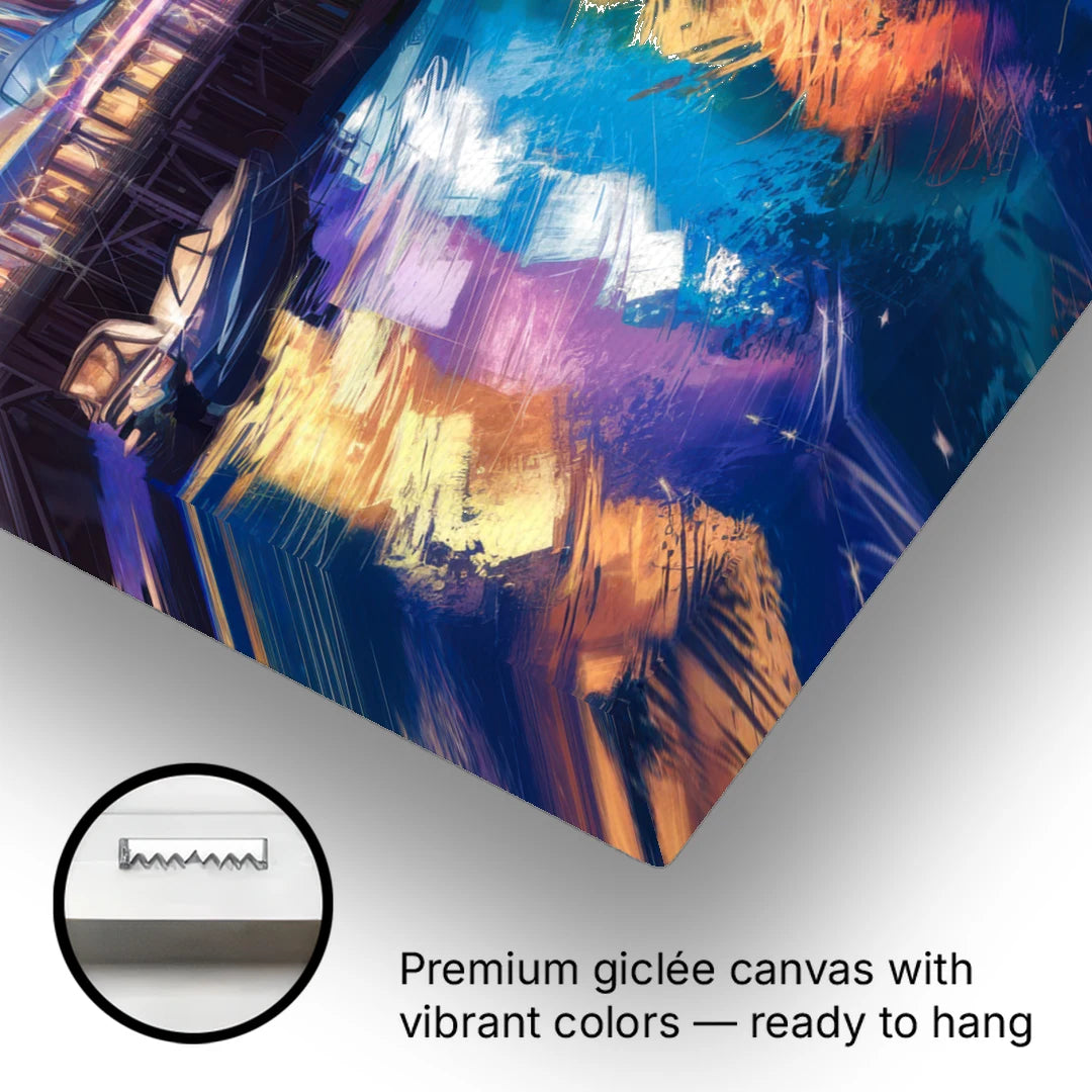 Chicago Navy Pier View - Canvas Wall Art - Gallery Wrap Corner
