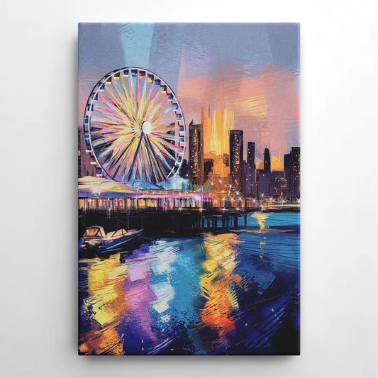 Chicago Navy Pier View - Canvas Wall Art