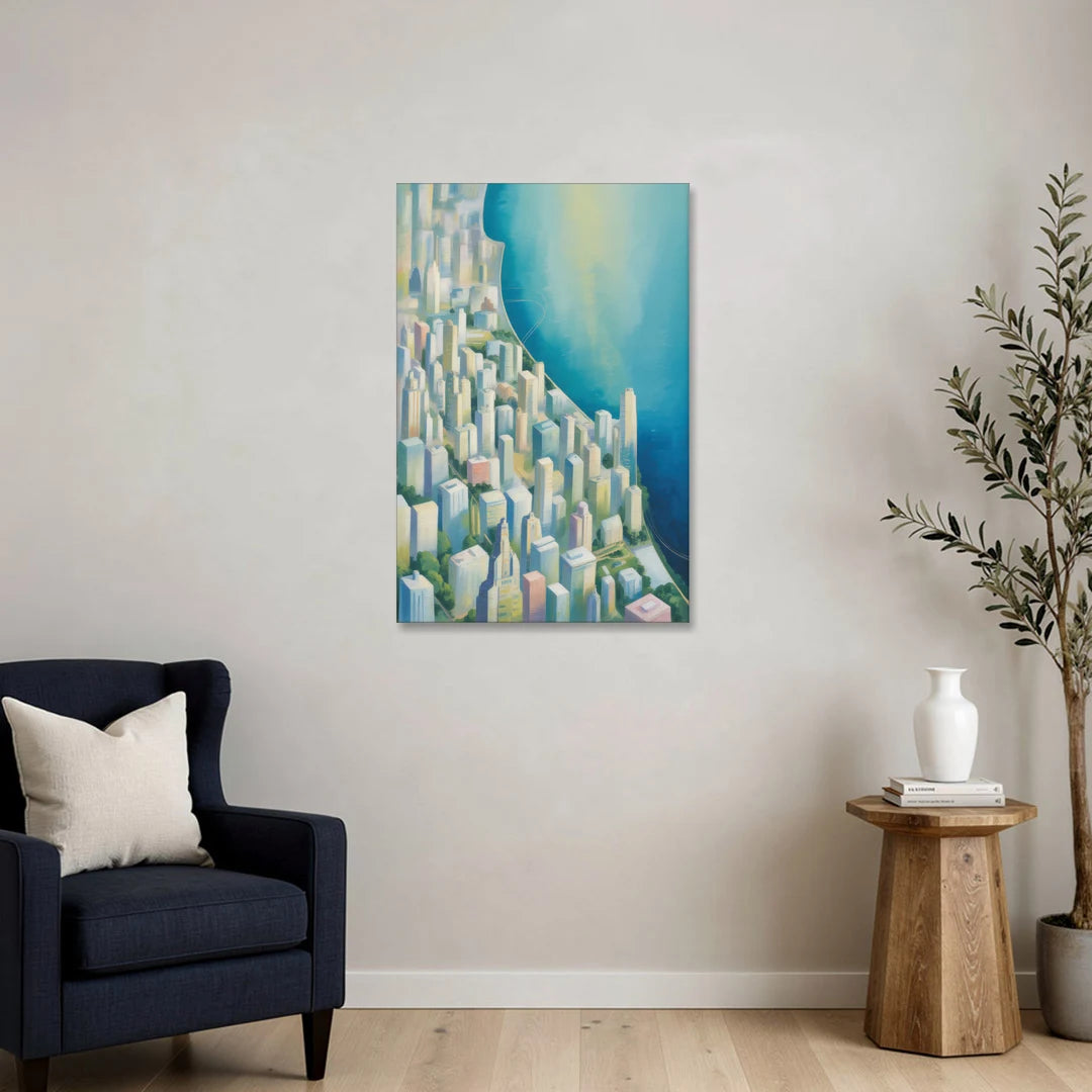 Chicago Neighborhoods Typographic Map - Canvas Wall Art - Sofa - 24x36
