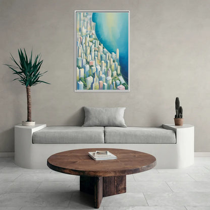 Chicago Neighborhoods Typographic Map - Living Room White Frame Canvas