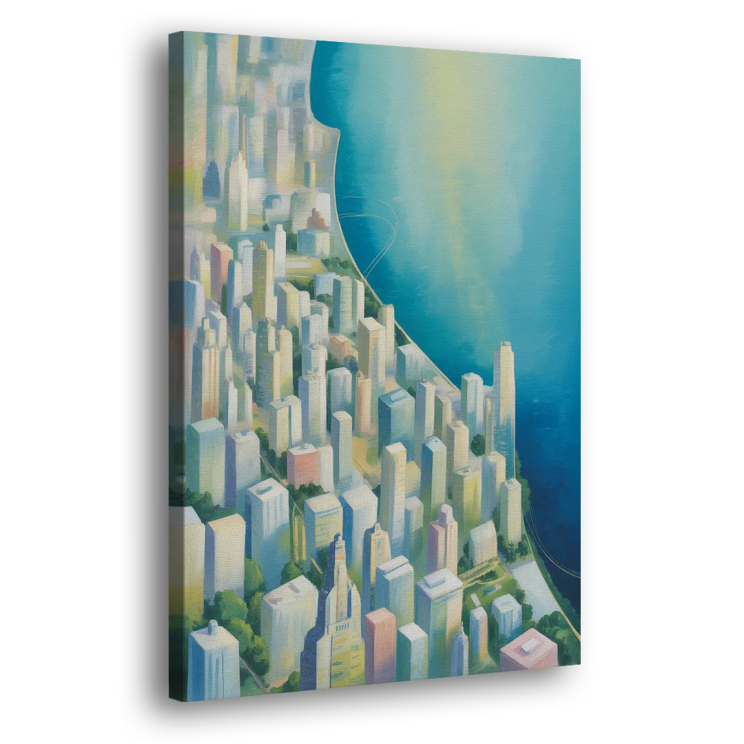 Chicago Neighborhoods Typographic Map - Canvas Print Art Sides