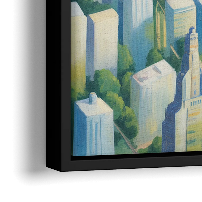 Chicago Neighborhoods Typographic Map - Close-Up Black Frame Canvas