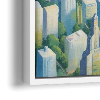 Chicago Neighborhoods Typographic Map - Close-Up White Frame Canvas