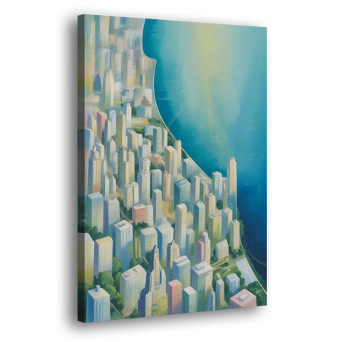 Chicago Neighborhoods Typographic Map - Canvas Wall Art