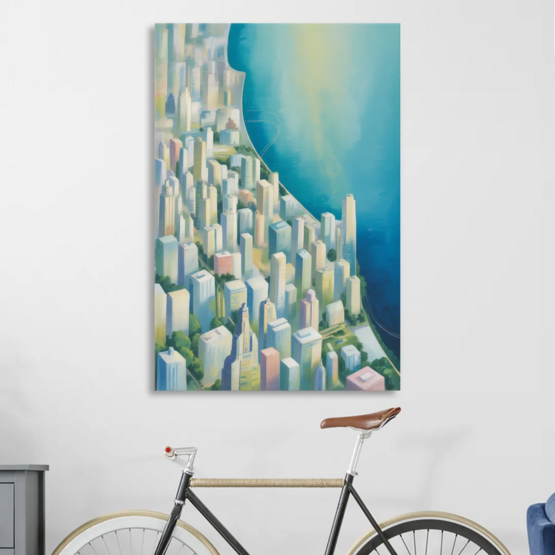 Chicago Neighborhoods Typographic Map Living Room - Canvas Wall Art