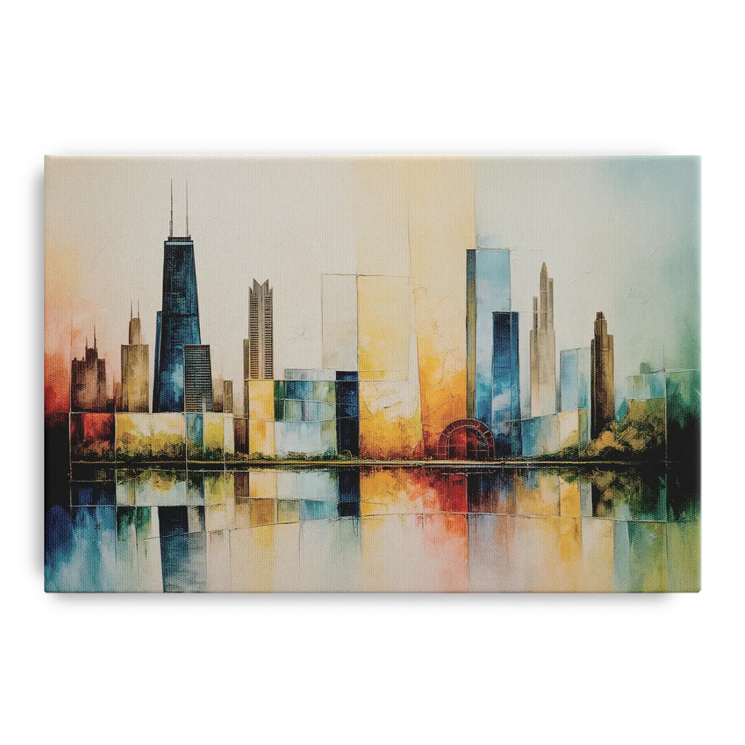 Chicago Retro Travel Poster - Canvas Wall Art