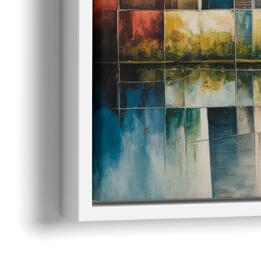 Chicago Retro Travel Poster - Close-Up White Frame Canvas